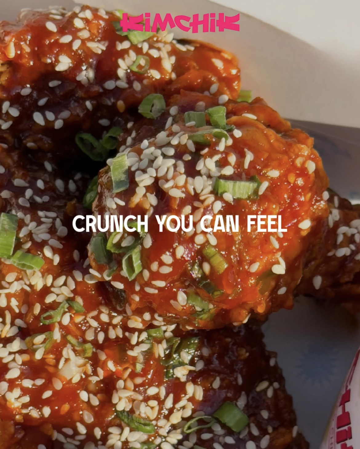 Korean fried chicken with sesame seeds and glaze